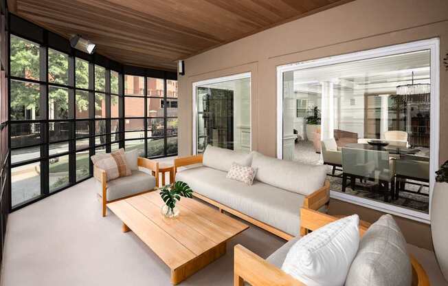 outdoor resident lounge with city view newly renovated