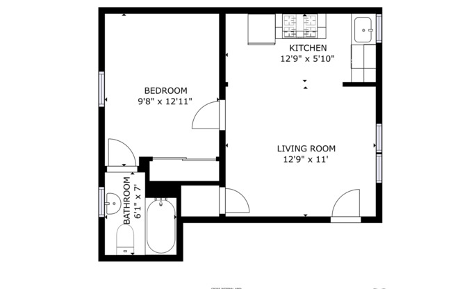 1 bed, 1 bath, 412 sqft, $1,099, Unit 04