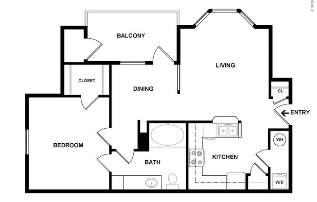 1 bed, 1 bath, 699 sqft, $1,140