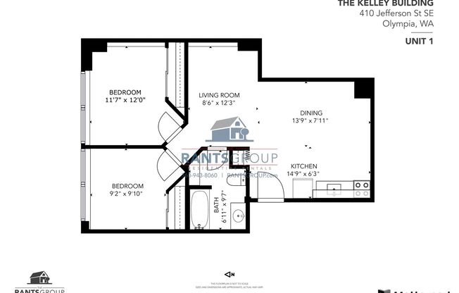 2 beds, 1 bath, 707 sqft, $1,400, Unit 1