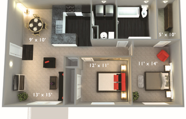 2 beds, 1 bath, 1,007 sqft, $1,320