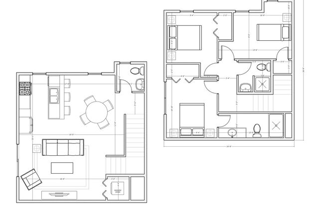 3 beds, 2.5 baths, 1,200 sqft, $1,650, Unit 1