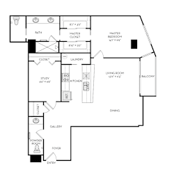 1 bed, 1.5 baths, 1,283 sqft, $2,615