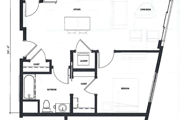 1 bed, 1 bath, 700 sqft, $1,195, Unit 410