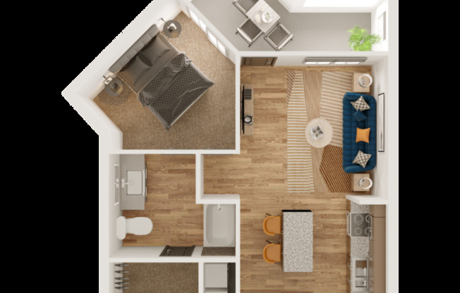 1 bed, 1 bath, 739 sqft, $1,405