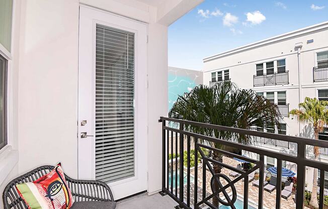 Private balcony at The Foundry Luxury Apartments in Tampa FL