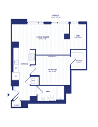 1 bed, 1 bath, 751 sqft, $2,376