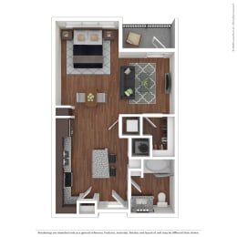 Studio, 1 bath, 588 sqft, $1,331