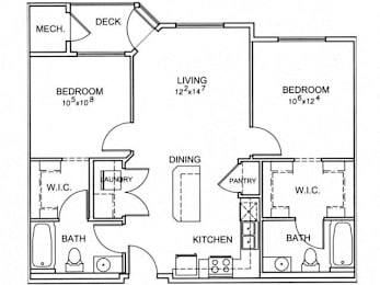 2 beds, 2 baths, 897 sqft, $2,080