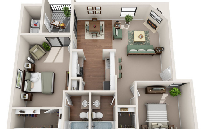 2 beds, 2 baths, 1,000 sqft, $1,399