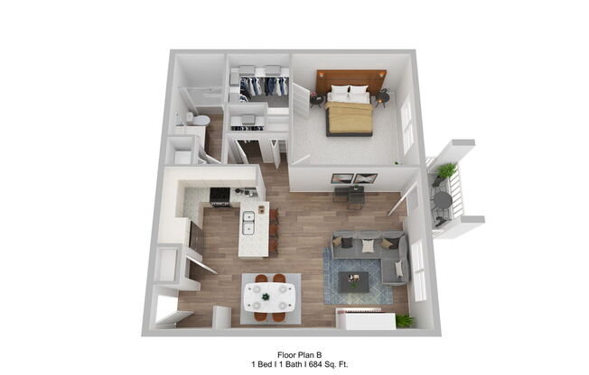 1 bed, 1 bath, 700 sqft, $1,142