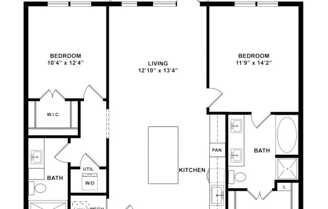 2 beds, 2 baths, 1,080 sqft, $1,940