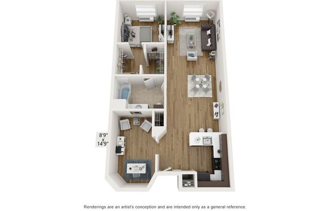 1 bed, 1 bath, 996 sqft, $2,895, Unit 119