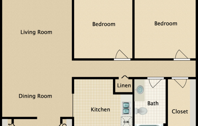 2 beds, 1 bath, 850 sqft, $2,072