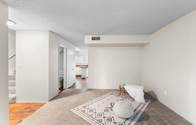 a bedroom with a bed in a room