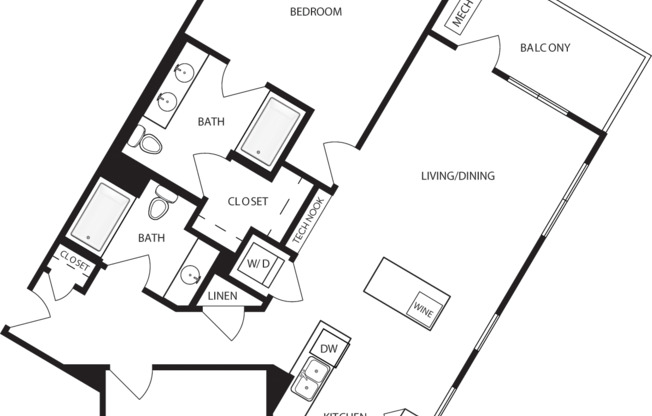2 beds, 2 baths, 1,170 sqft, $4,480, Unit 300