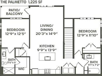 2 beds, 2 baths, 1,225 sqft, $2,189