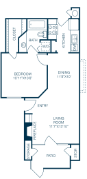 1 bed, 1 bath, 565 sqft, $1,195