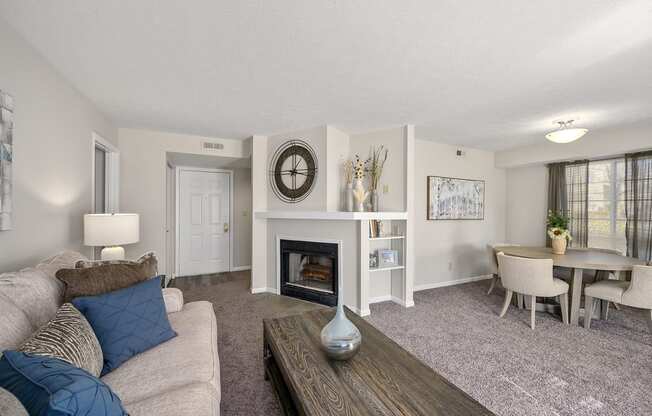 Living Space With Fireplace at Enclave, Beavercreek, Ohio
