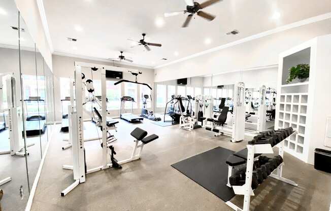 Gates de Provence fitness center with high energy machines for residents to use.
