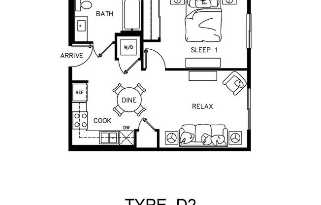 1 bed, 1 bath, 600 sqft, $2,500, Unit 122