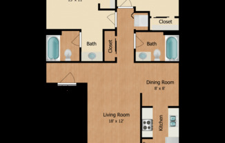 2 beds, 2 baths, 901 sqft, $1,600, Unit 170