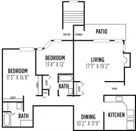 2 beds, 2 baths, 1,215 sqft, $2,590