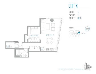 1 bed, 1 bath, 835 sqft, $2,212