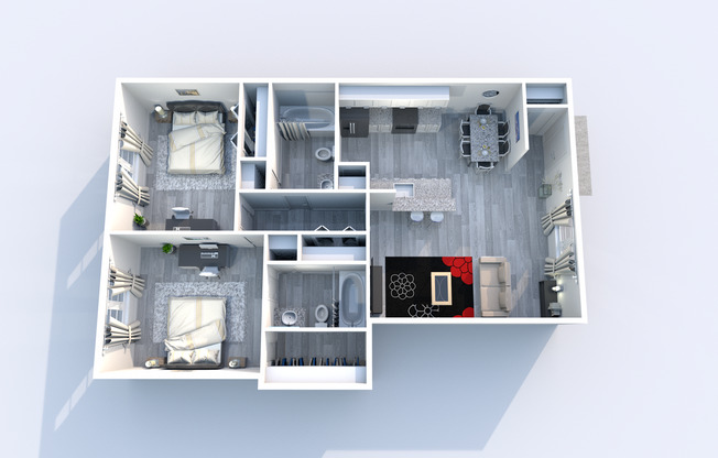 2 beds, 2 baths, 1,100 sqft, $1,291