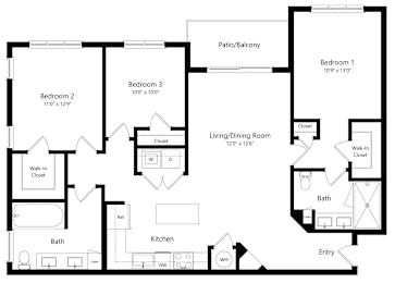 3 beds, 2 baths, 1,358 sqft, $3,449