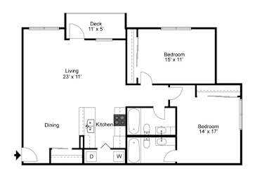 2 beds, 2 baths, 1,094 sqft, $1,849