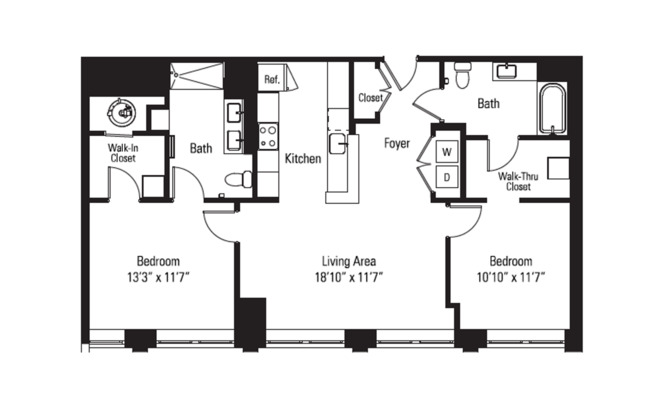 2 beds, 2 baths, 1,036 sqft, $2,975, Unit 03-121