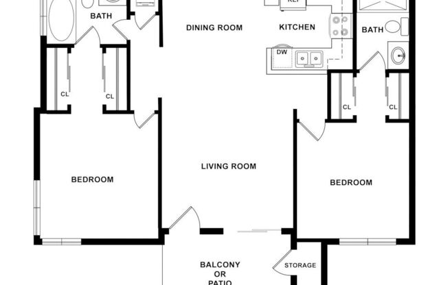 2 beds, 2 baths, 962 sqft, $3,719
