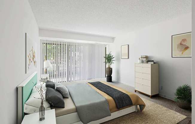 Bedroom with a large bed at Vistas of Annandale, Annandale, VA