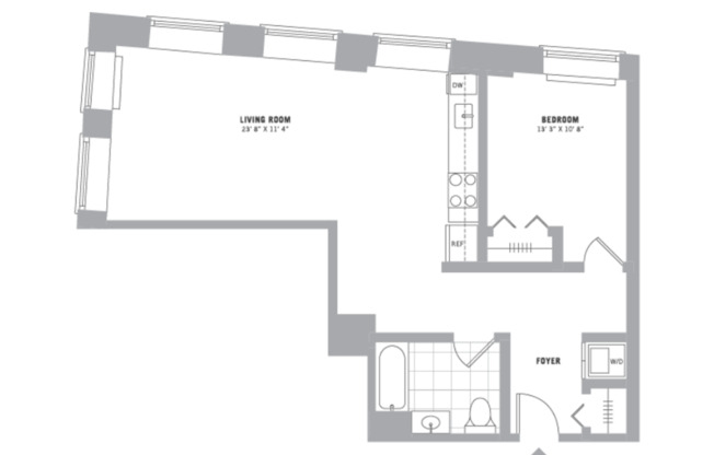 1 bed, 1 bath, 822 sqft, $2,495, Unit 214-302