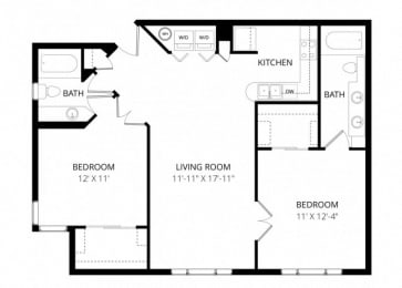 2 beds, 2 baths, 1,002 sqft, $1,495