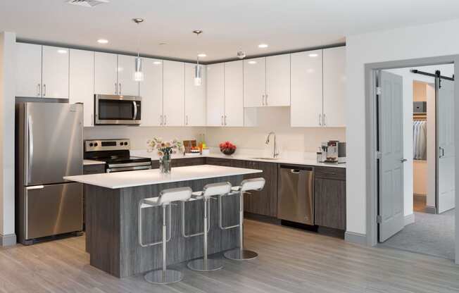 Fitted Kitchen With Island Dining at 735 Truman, Hyde Park, MA, 02136