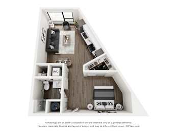 Studio, 1 bath, 541 sqft, $1,575