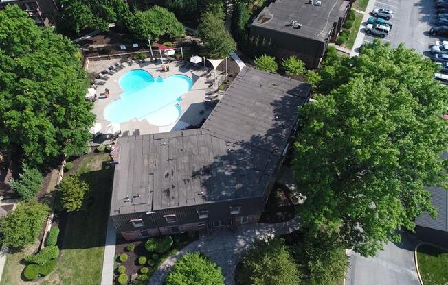 Aerial View Of Pool at London House Apartments, Kansas, 66215