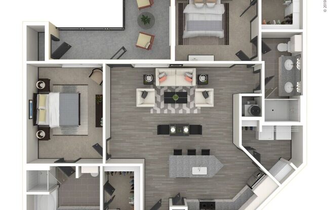 2 beds, 2 baths, 1,154 sqft, $1,797