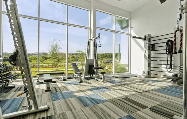 Fitness center at Reveal 54, Georgetown, TX