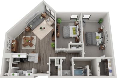 2 beds, 1 bath, 983 sqft, $1,750