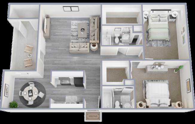 2 beds, 2 baths, 1,000 sqft, $1,275
