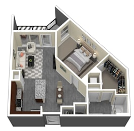 1 bed, 1 bath, 722 sqft, $1,980