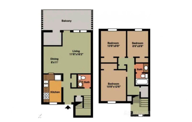 3 beds, 1.5 baths, 1,202 sqft, $1,389, Unit 622