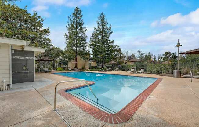 the swimming pool at our apartments