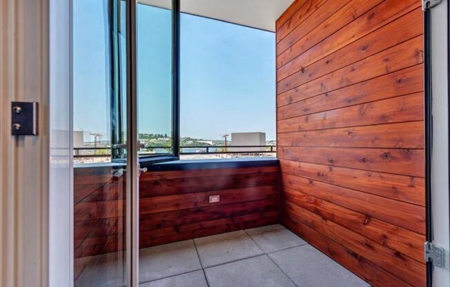 Terrace with sliding door