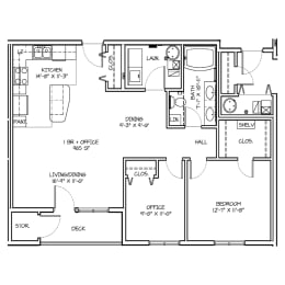 1 bed, 1 bath, 963 sqft, $1,325