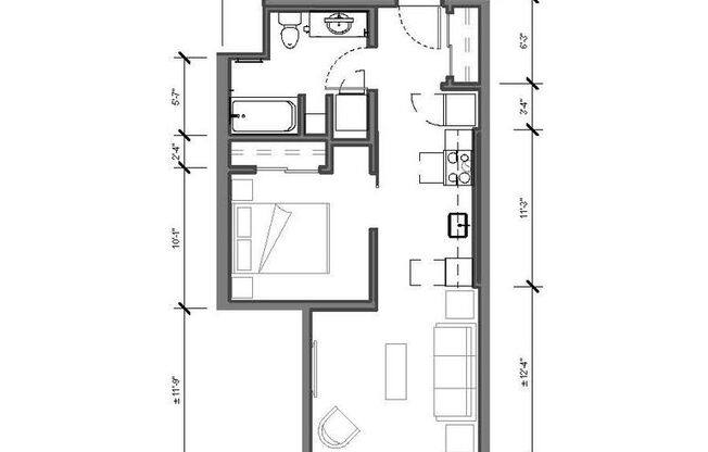 1 bed, 1 bath, 560 sqft, $2,045, Unit 506