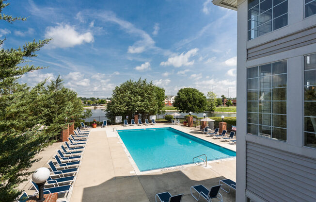 Pool Side Relaxing Area With Sundeck at Sundance Apartments, Indiana, 46237